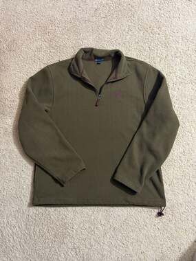 Gap Men's 1/4 Zip Fleece Pullover Olive Green Size Large